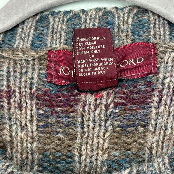 Vtg John Ashford Shetland Wool Sweater Mens Large Rib Knit Grandpa Cosby Biggie - Picture 7 of 9